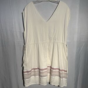 Universal Thread XXL Dress Cream Short Sleeve Casual Tunic Boho Midi Summer